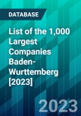 List of the 1,000 Largest Companies Baden-Wurttemberg [2023]- Product Image